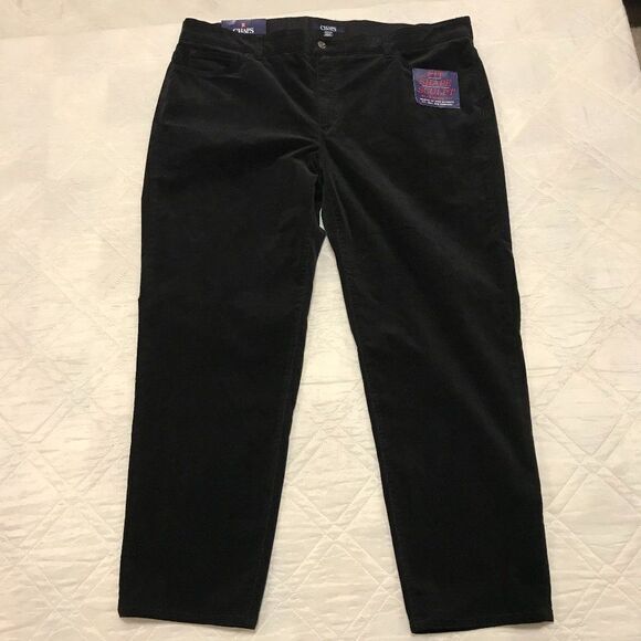 Chaps Fit Shape Sculpt Black Velvet‎ pants size 20W/20t/42 nwt - Picture 1 of 6
